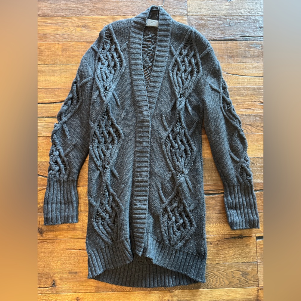 Altuzarra Dark Gray Cable Knit Cardigan